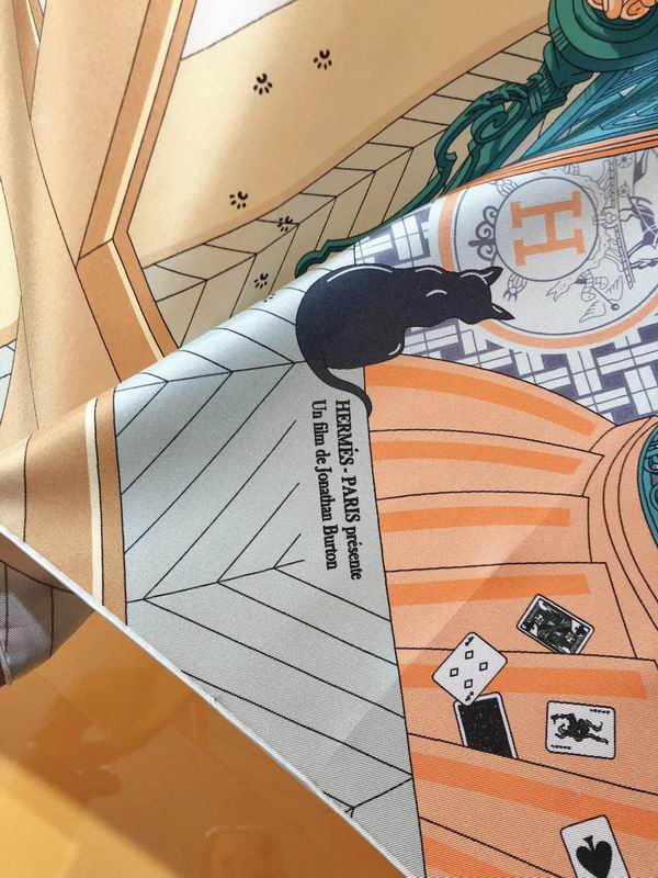 Hermes silk scarf 90X90cm E15 (22)